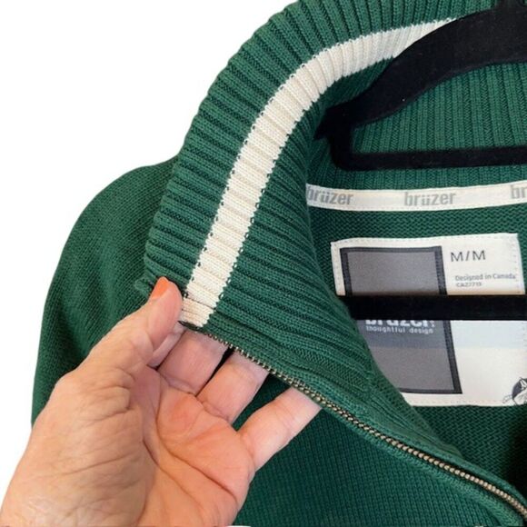 NWT Bruzer Michigan State Spartans Pullover 1/4 Zip Sweater Green White Size Med - Picture 5 of 13